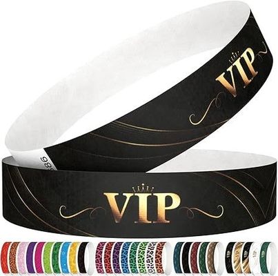 Anpassbares Gold Tyvek Arm Handgelenk Band Wärmeübertragungsdruck für Veranstaltungen Festivals
