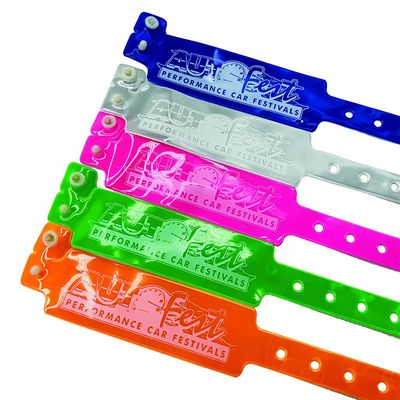 DDJOY reflektierende Neonfarbe PVC Vinyl ID Einweg-Armbänder für individuelle Veranstaltungen