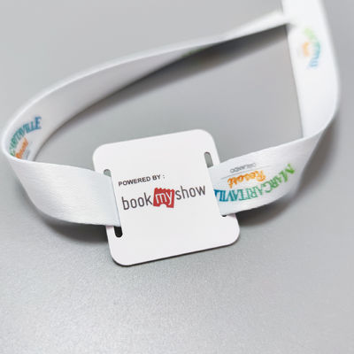 Custom Logo Satin Stoff RFID Armbänder Ideal für Gast / VIP / Verkäufer / Medien / Material / Künstler
