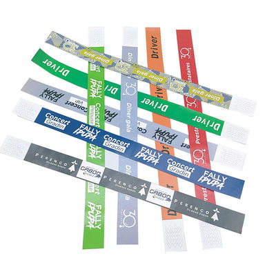 Einweg-Tyvek-Armband für Veranstaltungen Custom QR Code Wasserdicht Rot Einfarbdruck