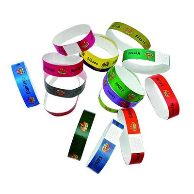 Einweg-Tyvek-Armband für Veranstaltungen Custom QR Code Wasserdicht Rot Einfarbdruck