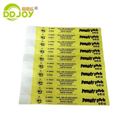250*25mm/250*19mm Vollfarbe Veranstaltung Party VIP Custom Armband Eintritt Tyvek für die Sicherheit