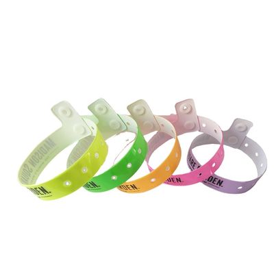 Identifizierung Kunststoff Vinyl Armbänder Custom Lock Neon Farbe für Veranstaltungen Partys