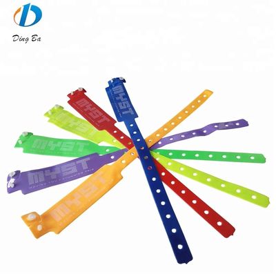 250*25mm PVC Armband Custom Neon Farbe Kunststoff Armband für die Hotel-Identifikation
