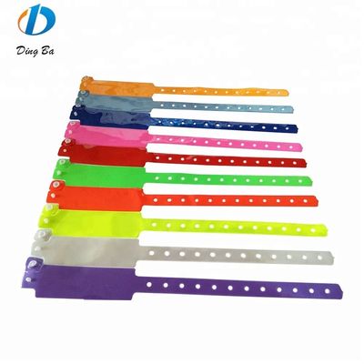 250*25mm PVC Armband Custom Neon Farbe Kunststoff Armband für die Hotel-Identifikation