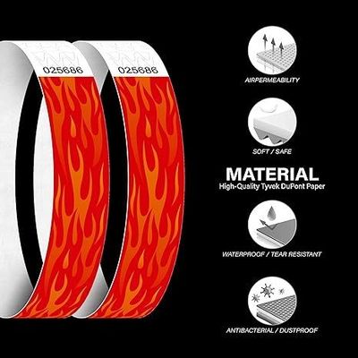 Wasserdichte Tyvek-Armbänder für Veranstaltungsfeiern aus grünem Tränenfestmaterial