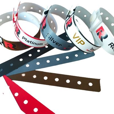 250*25mm/250*19mm einmaliges wasserdichtes Kunststoff-Armband für Parks/Veranstaltungen/Festivals