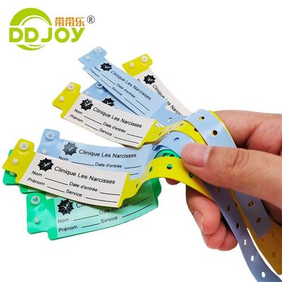 Gelbes, weiches PVC-Band für Krankenhaus-Patienten-ID, anpassbares Logo und wasserdicht