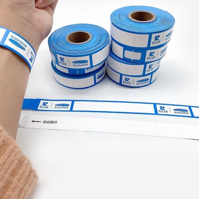 Individuelles Logo Blau synthetisches Papier Armband Armband für Szenen Eintrittskarten