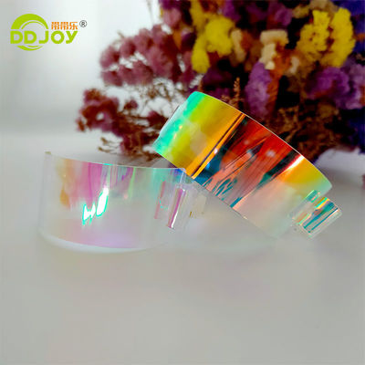 Custom TPU Druck Einmaliges Hologramm Glitter Klarfarben Armband für Bar Nachtclub