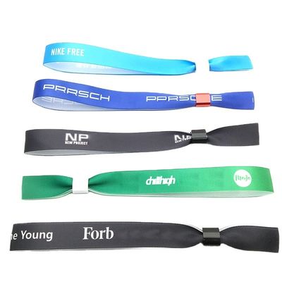Custom RFID Chip Satin Stoff Armbänder in Gelb für Party und Event Management