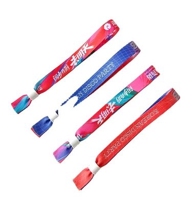 Custom RFID Chip Satin Stoff Armbänder in Gelb für Party und Event Management