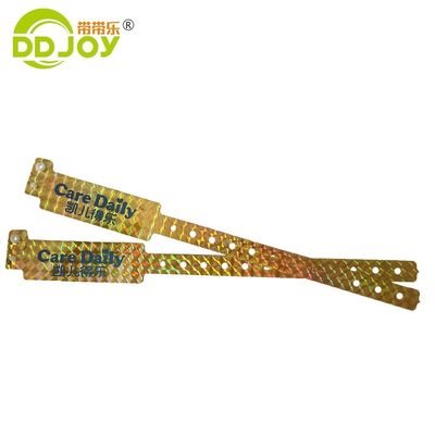 Glitter ID Armband Custom Logo Druck Hologramm Armbänder für Festival Park Tickets