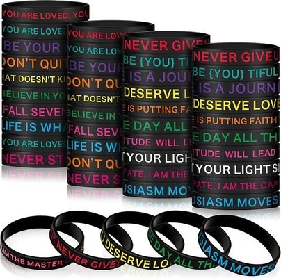 Silk Screen Printing Custom Logo Gummi Armband für Veranstaltungen und Festlichkeiten Geschenke