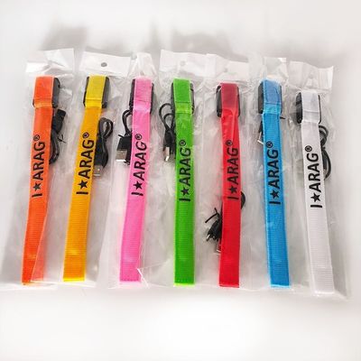 Custom Offset Druck Nylon Blinkende LED-Armbänder Leuchten im Dunkeln für Veranstaltungen Konzerte