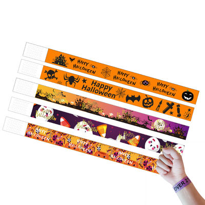 DDJOY 100 Stück Happy Halloween Papier Armbänder Wasserdicht Tyvek Armbänder für Parks