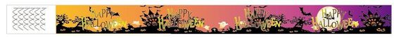 DDJOY 100 Stück Happy Halloween Papier Armbänder Wasserdicht Tyvek Armbänder für Parks