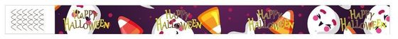 DDJOY 100 Stück Happy Halloween Papier Armbänder Wasserdicht Tyvek Armbänder für Parks