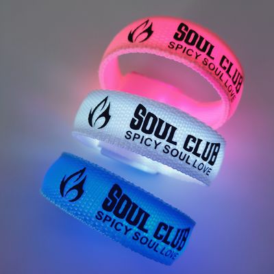 255.16*20mm Custom Printing LED Wristband für Partys und Veranstaltungen