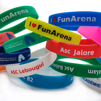 170*12*2mm Bandbreite Glimmernd im Dunklen Custom Silizium Armband für Veranstaltungen Festival