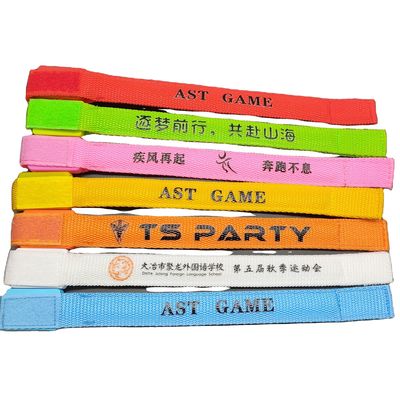 Custom Silk Screen Offset Druck Nylon LED Armband für Nachtlauf Glanz im dunklen Armband