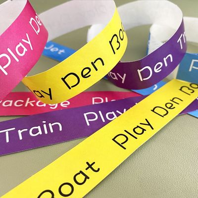 Werbegeschenke Einweg-Papier-Armbänder mit individueller Logo-ID-Lösung