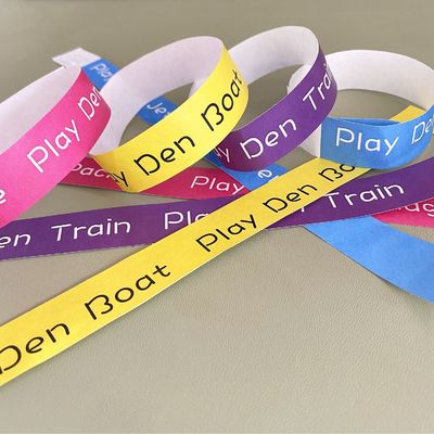 Werbegeschenke Einweg-Papier-Armbänder mit individueller Logo-ID-Lösung