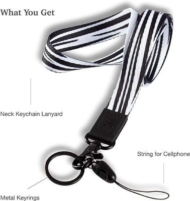 Gewässert Sicherheitsdruck Polyester Hals Lanyards mit Kartenhalter Schlüsselschnur Mobiltelefon
