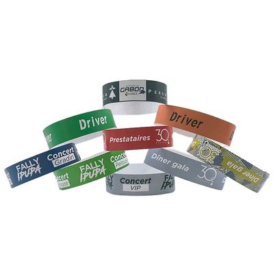 Einfarbiger Druck 1' 3/4' Massivfarbiger Tintenstrahl Druck Tyvek Armbänder für Veranstaltungen
