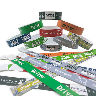 Einfarbiger Druck 1' 3/4' Massivfarbiger Tintenstrahl Druck Tyvek Armbänder für Veranstaltungen