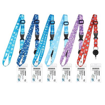 Polyester Lanyard Schlüsselbund 6 Farben Seidenbildschirm Druck Rund Nylon Lanyard mit Logo
