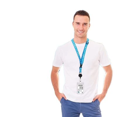 Polyester Lanyard Schlüsselbund 6 Farben Seidenbildschirm Druck Rund Nylon Lanyard mit Logo