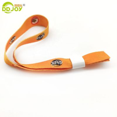 Personalisiertes Logo Polyester Festival Satin Gewebtes Band Armband für Veranstaltungen 350*15mm