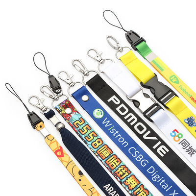 Büro 90 * 15mm Flach Polyester Custom Single Sublimation Lanyards für die Personalisierung