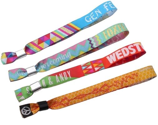 350*15mm Custom Logo Promotion Geschenke Gewebte Polyester Armbänder für Veranstaltung Festival