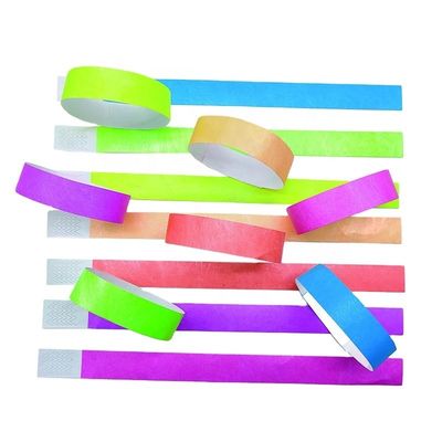 250*25mm/250*19mm Custom Printed Logo Öko-Papier-Armbänder in Vielfarben für das Festival