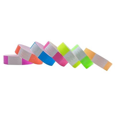 Anpassbare Neonfarben Tyvek-Armbänder 250*19mm für Festivals und Konzerte
