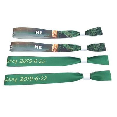 Custom Event Festival Party RFID Chip Satin Stoff Armbänder mit Logo-Druck