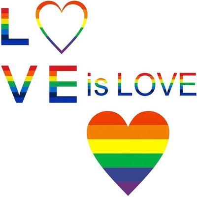 Geschenkhandwerk 1,5 Zoll 500 Stück pro Rolle gestreiftes Herz in Form von Liebe Gay Pride Regenbogen Herzensband Aufkleber