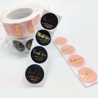 1 Zoll wasserdichtes Kraftpapier Rollen Gold Logo Etiketten Aufkleber für kundenspezifische Bestellung