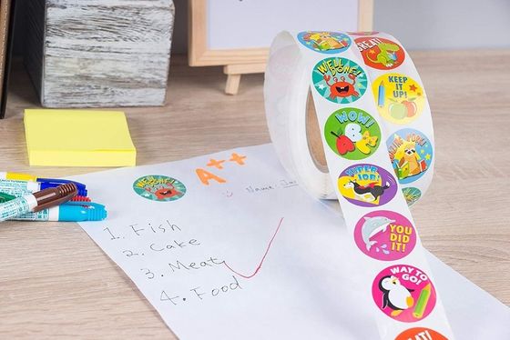 1 Zoll 25mm Runde Aufkleber 500 Stück niedliche Tiere Etiketten für Schulpreise und Lehrer