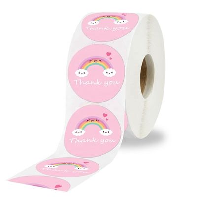 Custom Sticker Ölbeständig niedlicher Regenbogen Danke Sticker für Geschenkdekoration