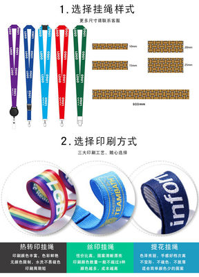 Druckmethode Personalisieren Sie einzelne kundenspezifische Sublimation Lanyards für die Ausstellungsförderung