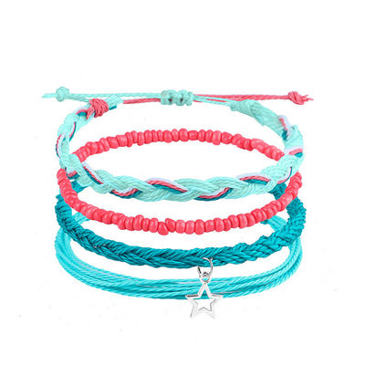 Mischfarbiges Wachsfaden Armband Handgefertigt Bohemian Daisy Sonnenblume Schildkröte Muschel Armband