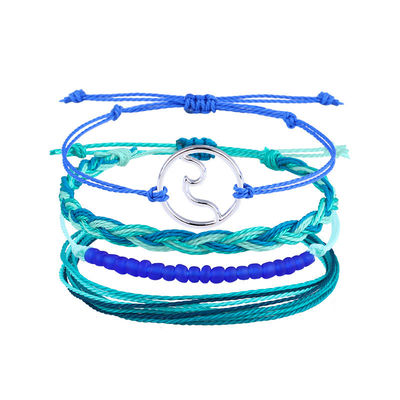 Mischfarbiges Wachsfaden Armband Handgefertigt Bohemian Daisy Sonnenblume Schildkröte Muschel Armband