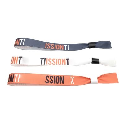 Custom Logo Stoff Festival Armband für Veranstaltungen Wasserdicht und sicheres Schloss