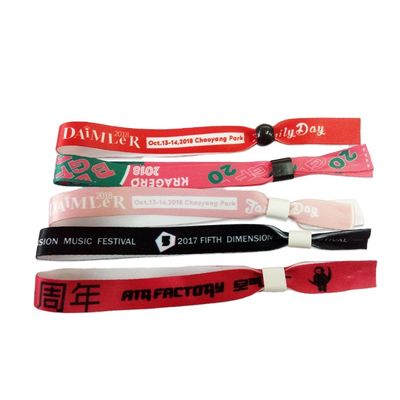 Custom Logo Stoff Festival Armband für Veranstaltungen Wasserdicht und sicheres Schloss