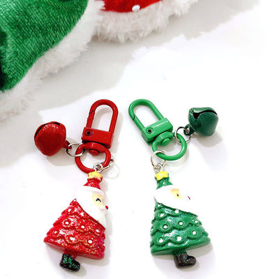Zeichentrickfilm Weihnachtsmann Weihnachtsbaum Glocke Schlüsselbund Rucksack Handy Anhänger Ornament