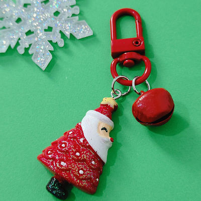 Zeichentrickfilm Weihnachtsmann Weihnachtsbaum Glocke Schlüsselbund Rucksack Handy Anhänger Ornament