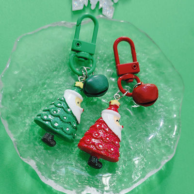 Zeichentrickfilm Weihnachtsmann Weihnachtsbaum Glocke Schlüsselbund Rucksack Handy Anhänger Ornament